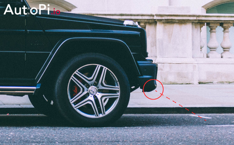 An example where the black ice detection sensor can be usually found