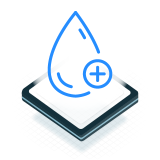 Icon of a drop with a +