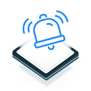 Icon of an alert bell ringing