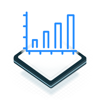 Icon of a graph showing it goes up