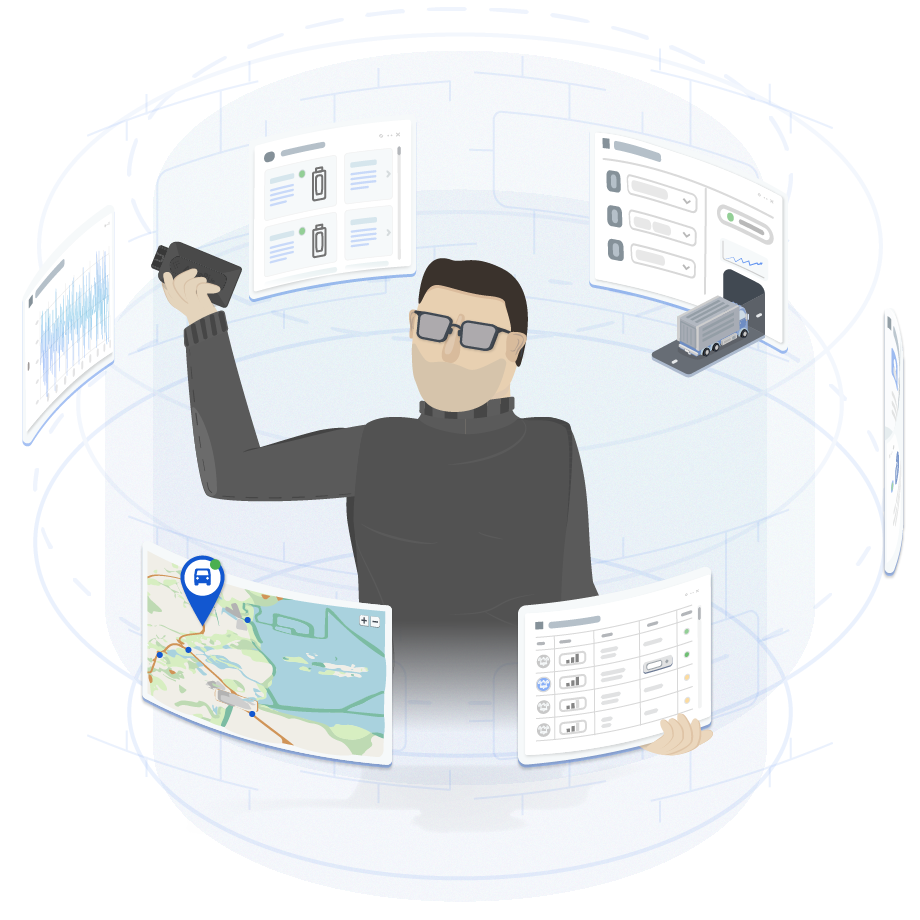 A fleet manager taking full control of his fleet with telematics and cloud widgets