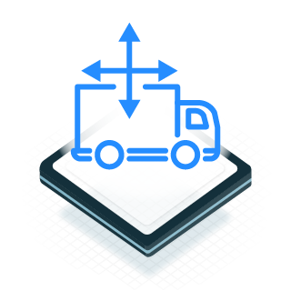 Icon of a truck with arrows