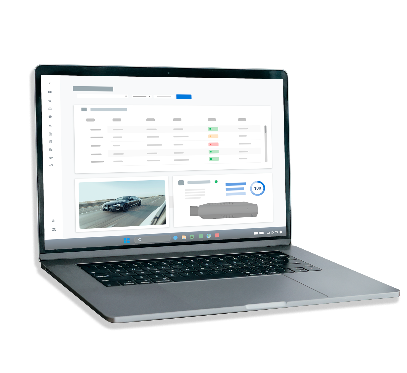 A laptop showing the AutoPi Cloud Dashboard