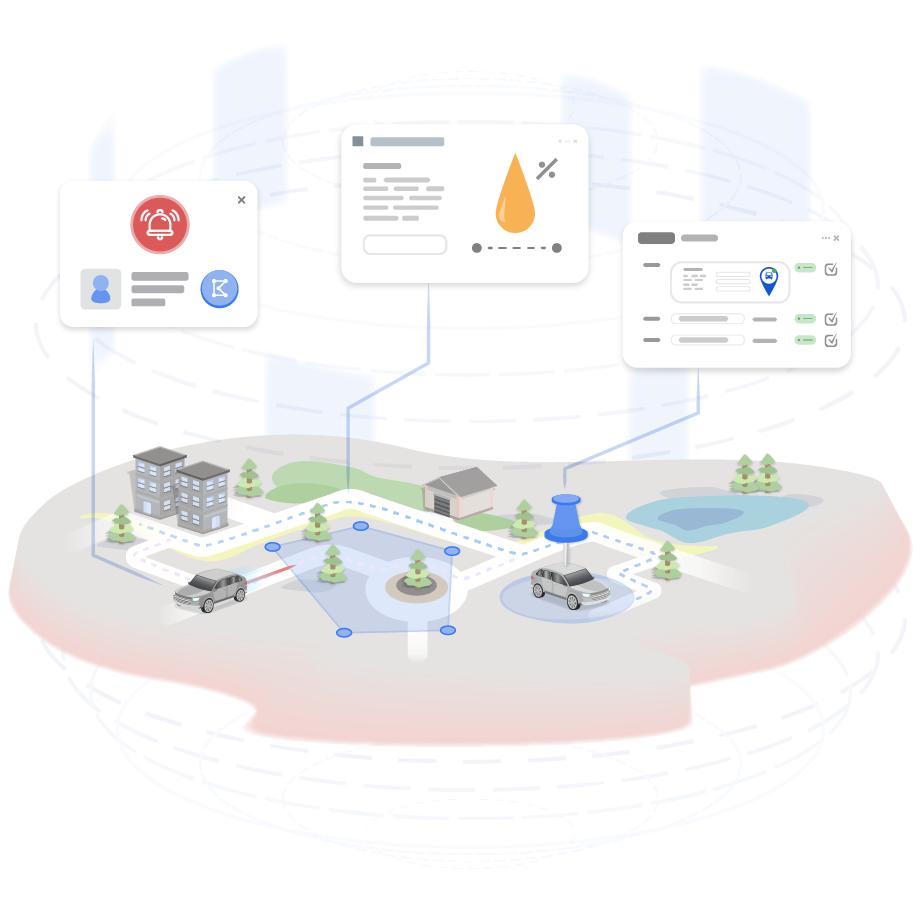A 3D illustration of how geofence can be used with alerts