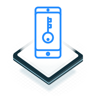 Icon of a key inside a phone